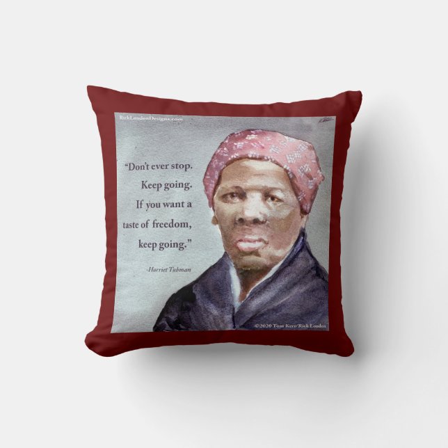 Harriet Tubman & Citat Kudde (Framsida)