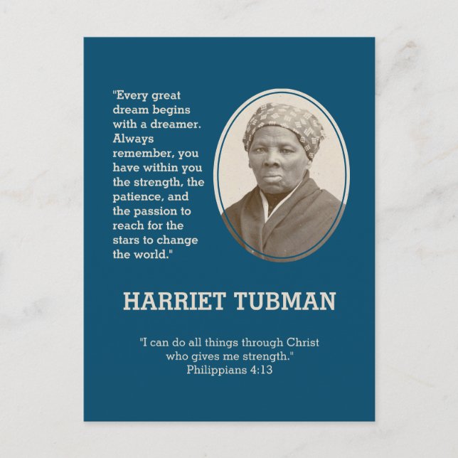 HARRIET TUBMAN Dreamer Quote | BHM Vykort (Framsida)