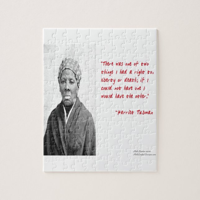 Harriet Tubman "Frihet eller Död" Citat Gåvor Pussel (Vertikal)