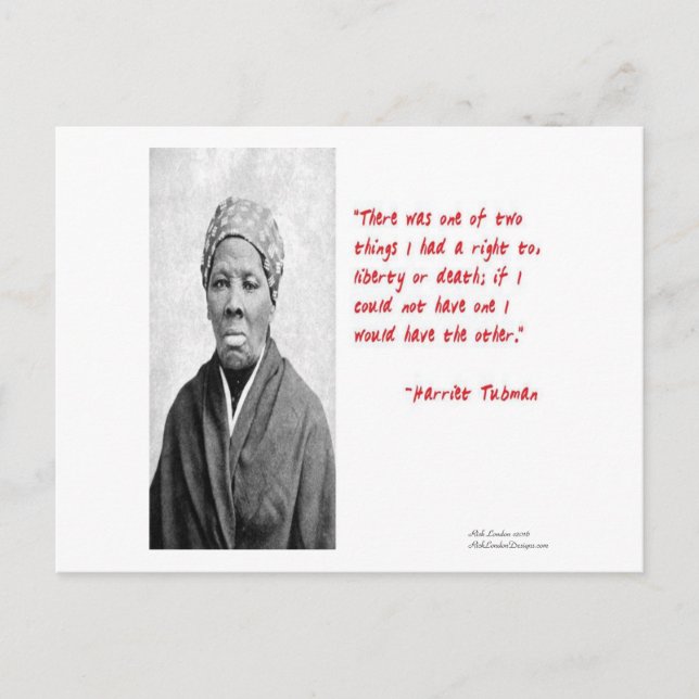 Harriet Tubman "Liberty or Death", offertgåvor Vykort (Framsida)