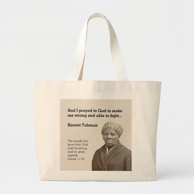 HARRIET TUBMAN Quote Anpassningsbar Scripting Jumbo Tygkasse (Framsidan)