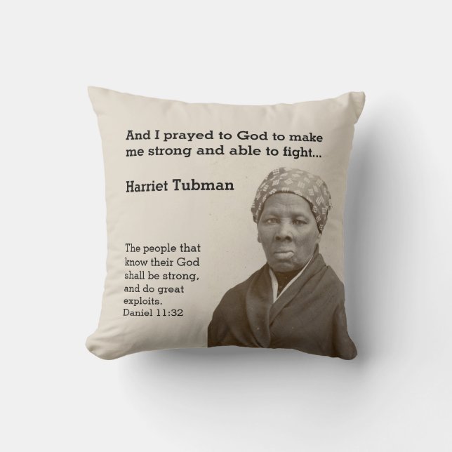 HARRIET TUBMAN Quote Anpassningsbar Scripture Kudde (Framsida)