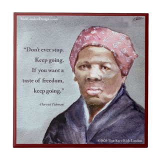 Harriet Tubman & Quote Kakelplatta