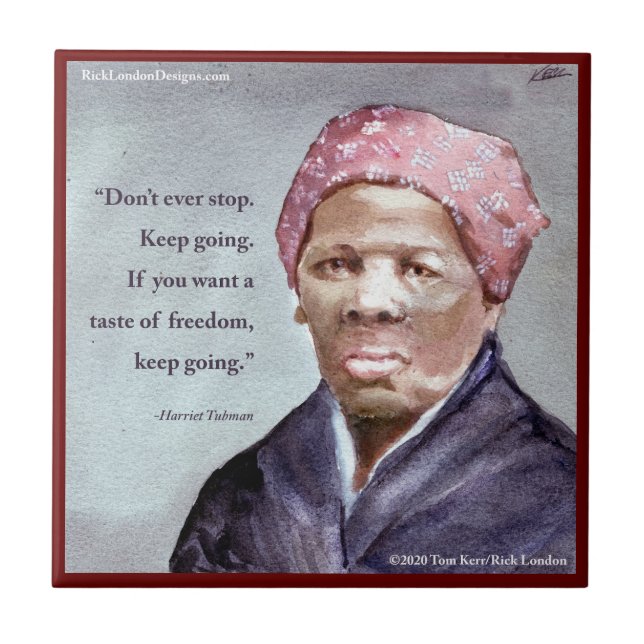 Harriet Tubman & Quote Kakelplatta (Framsidan)