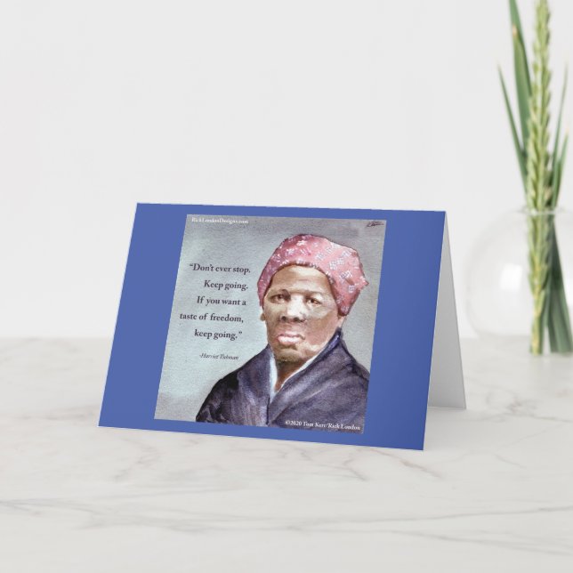 Harriet Tubman & Quote Kort (Framsida)