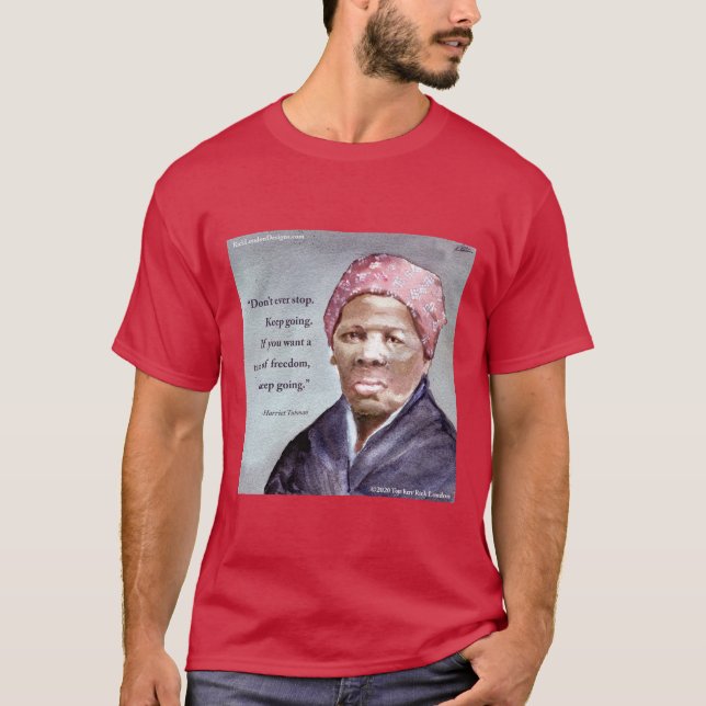 Harriet Tubman & Quote Manar Tshirt T Shirt (Framsida)