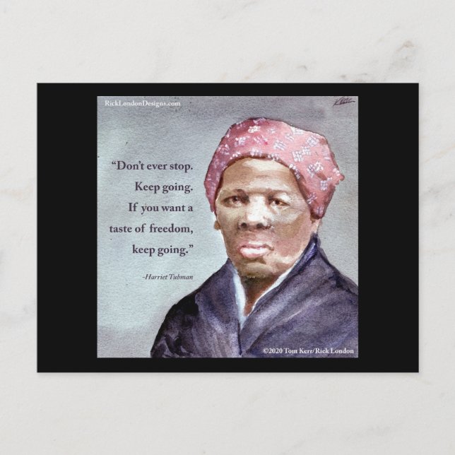 Harriet Tubman & Quote Vykort (Framsida)