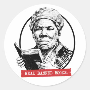 Harriet Tubman Reads Banned Bokar Runt Klistermärke