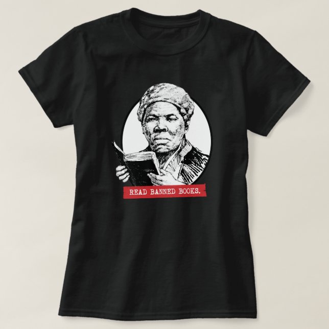 Harriet Tubman Reads Banned Bokar T Shirt (Design framsida)