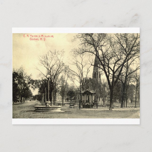 Harriman Monument, Goshen NY 1916 Vintage Vykort (Framsida)