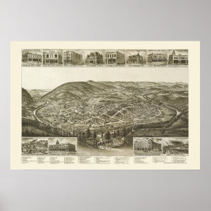 Harriman panorama- karta för TN - 1892 Poster