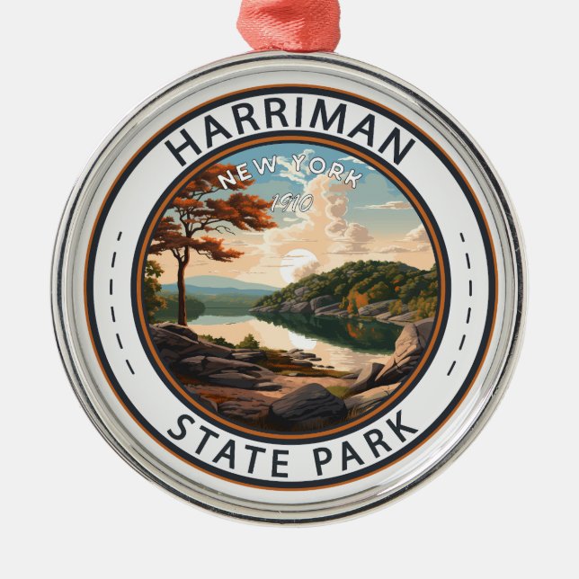 Harriman State Park New York Badge Julgransprydnad Metall (Framsidan)