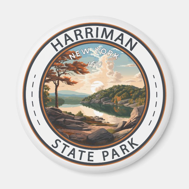 Harriman State Park New York Badge Magnet (Framsidan)