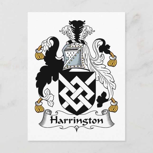 Harrington Family Crest Vykort (Framsida)