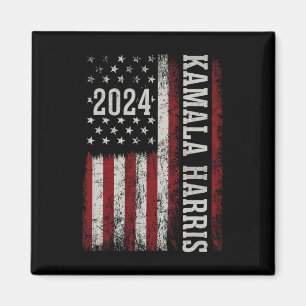 Harris 2024 American Flagga Kamaka Supporter Magnet