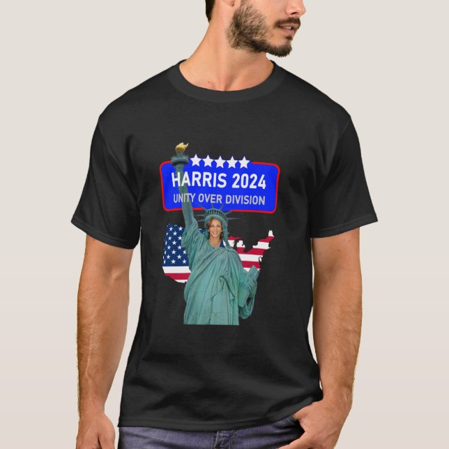 HARRIS 2024 ENHET ÖVER DIVISION Frihetsgudinnan T Shirt (Framsida)