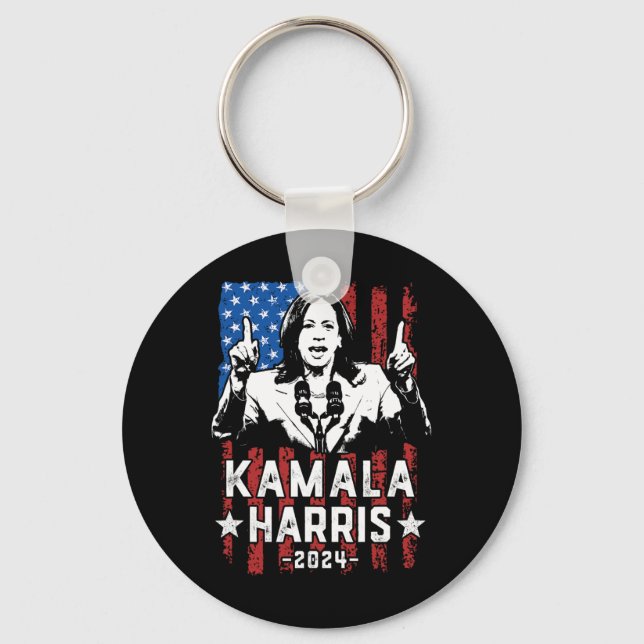 Harris 2024 Flagga Kamala för president USA flagga Nyckelring (Framsida)