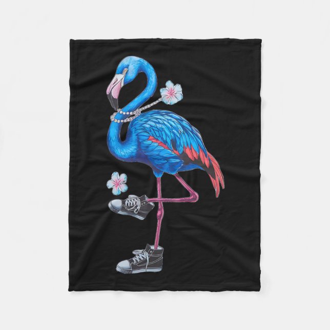 Harris 2024 Flamingo Trendig Retro Stil Med Sneak Fleecefilt (Framsidan)