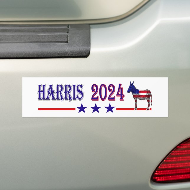 Harris 2024 för ordförande Donkey USA flagga Bildekal (På Bil)