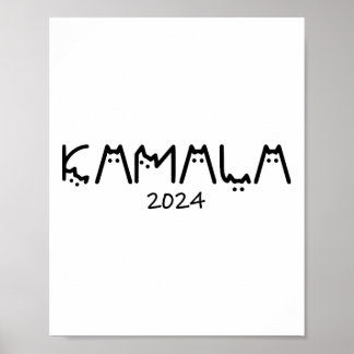 Harris 2024 Funny Cute Chilless Cat Dam Poster