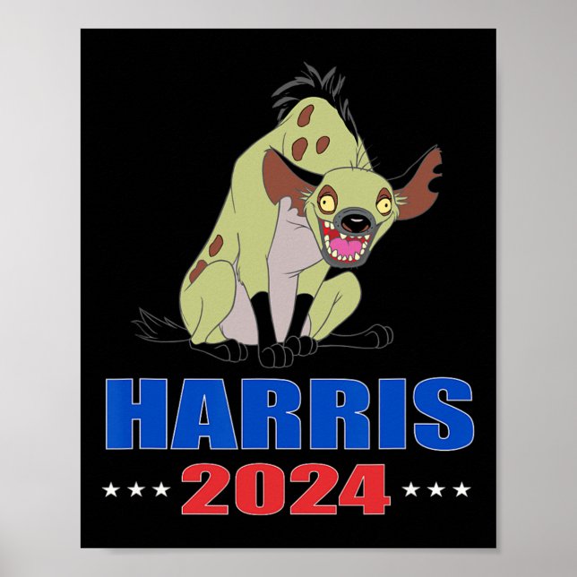 Harris 2024 Funny Hyena Poster (Framsidan)