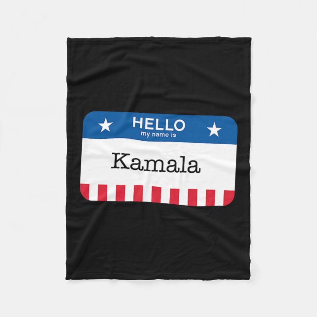 Harris 2024 Last Minute Costume kamala Namn bricka Fleecefilt (Framsidan)