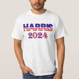 Harris 2024 Ordförande Demokrat USA flagga Textvär T Shirt