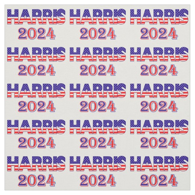 Harris 2024 Ordförande USA flagga Text Tyg (Provkarta)