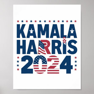 Harris 2024 Politisk patriotisk Påstående-demokrat Poster