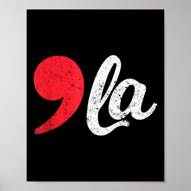 Harris 2024 President Distress Comma La Funny Poster (Framsidan)