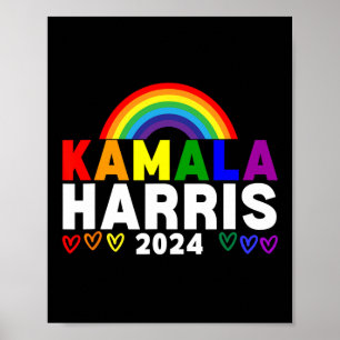 Harris 2024 Regnbåge Gay pride Lgbt-val Poster