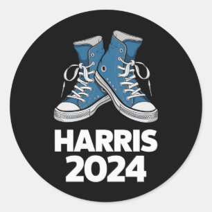 HARRIS 2024 Rösta President Kamala Val Sneaker Runt Klistermärke