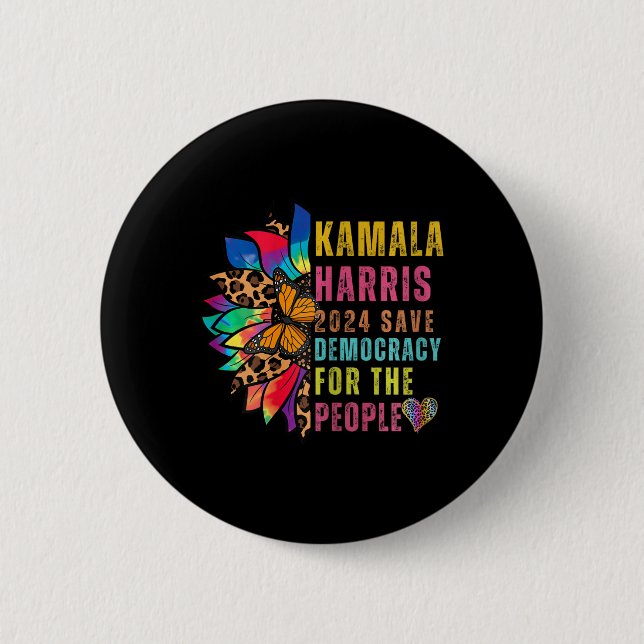 Harris 2024 Spara Democracy for the People Sunflow Knapp (Framsida)