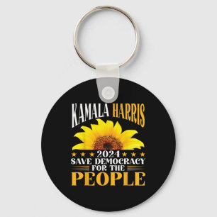 Harris 2024 Spara Democracy for the People Sunflow Nyckelring