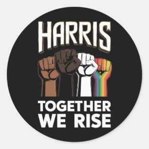 Harris 2024 Valet HBTQ Kamala Harris 2024 Runt Klistermärke