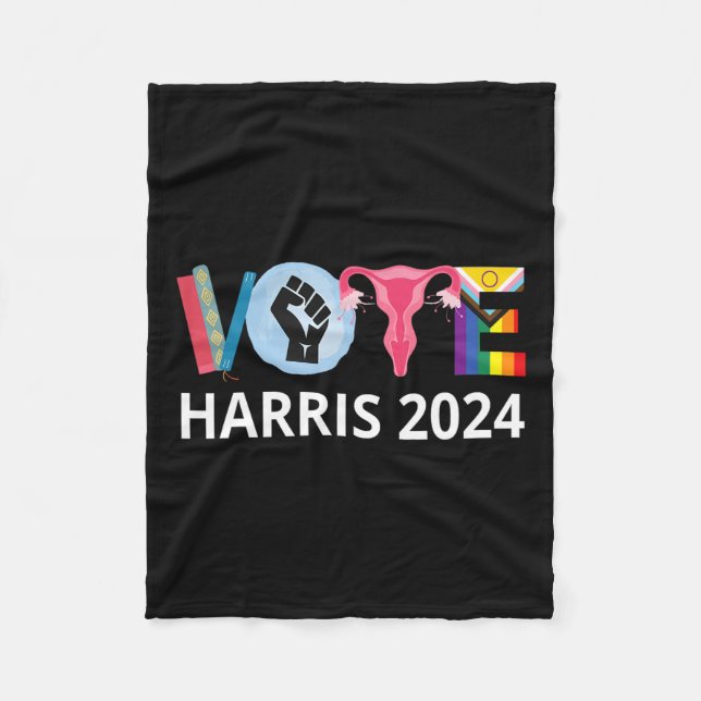 Harris 2024 Vote Reproductive LGB Högers Fleecefilt (Framsidan)