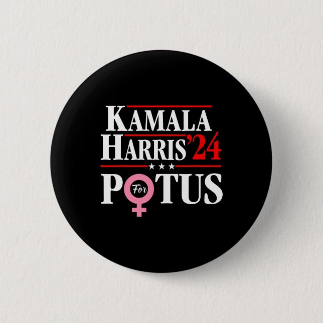 Harris 24 för president 2024 Kamala för kvinnor Knapp (Framsida)