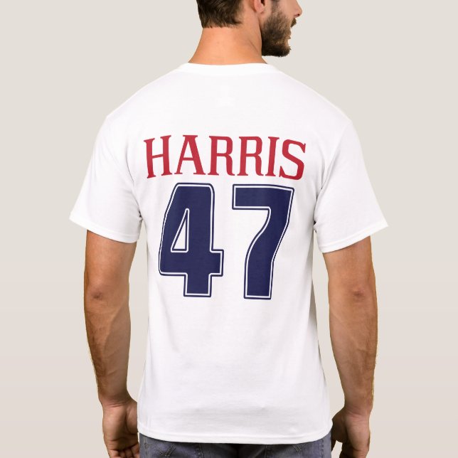 Harris 47 Idrottsnummer Kamala för president 2024 T Shirt (Baksida)