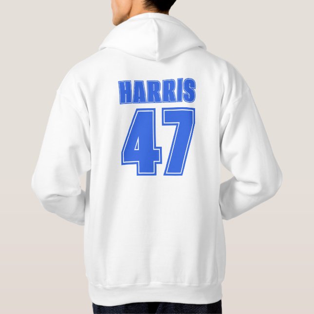 Harris 47 när vi kämpar vinn fram och tillbaka hoodie (Baksida)