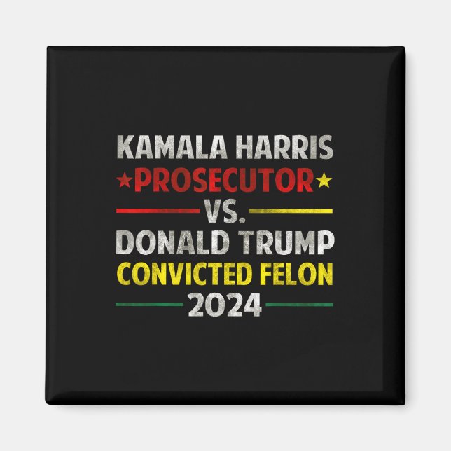 Harris åklagare Vs Donald Trump dömd Felon Magnet (Framsidan)