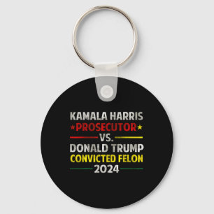 Harris åklagare Vs Donald Trump dömd Felon Nyckelring