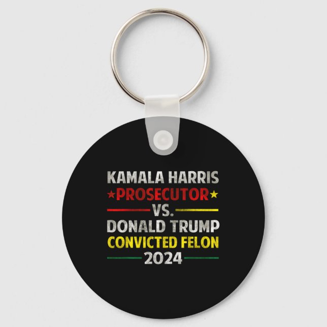 Harris åklagare Vs Donald Trump dömd Felon Nyckelring (Framsida)