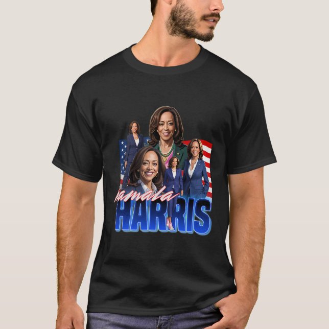 Harris American Flagga Bootleg T Shirt (Framsida)