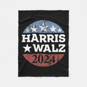 Harris & Tim Walz för president 2024 Kampanj Fleecefilt