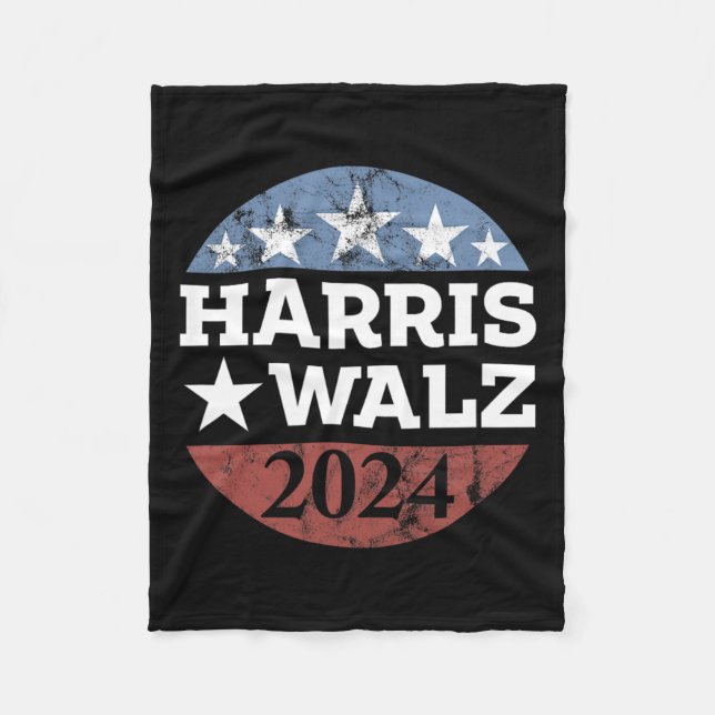 Harris &amp; Tim Walz för president 2024 Kampanj Fleecefilt (Framsidan)