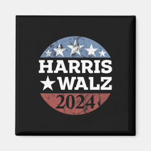Harris & Tim Walz för president 2024 Kampanj Magnet