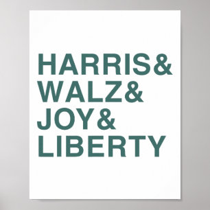 Harris and W och Joy och Liberty Shirt Kamala Harr Poster