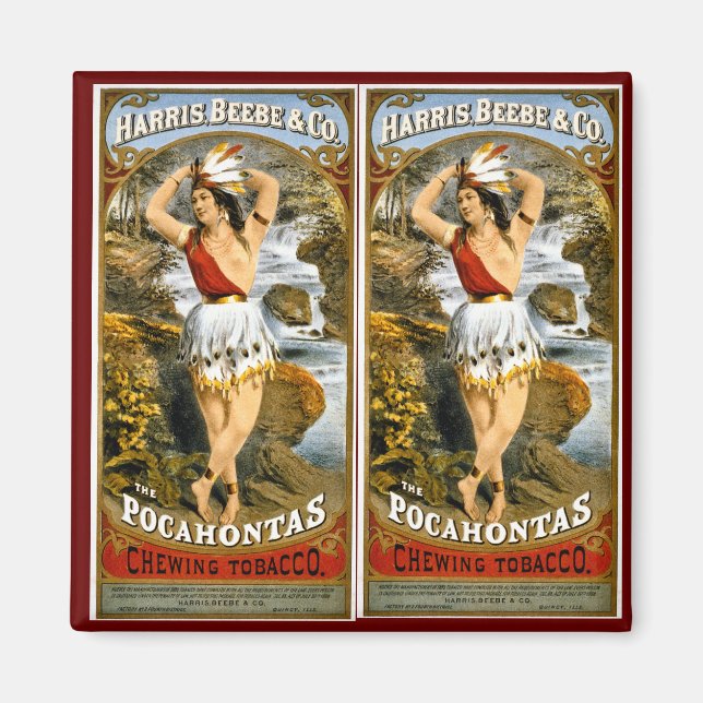 Harris, Beebe & Co. - Pocahontas Chewing Tobacco Magnet (Framsidan)