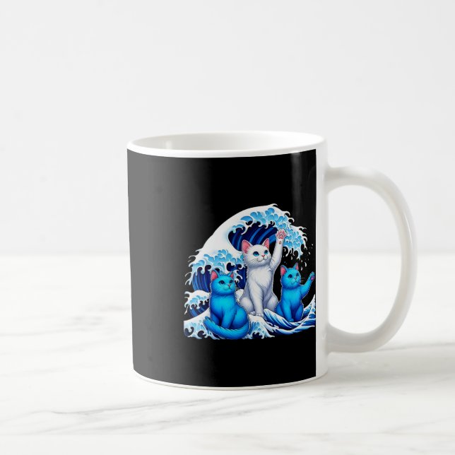 Harris Blue Cats Wave Funny for Cat Owners Kamala Kaffemugg (Höger)