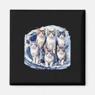 Harris Blue Cats Wave - Lustigt för kattägare Magnet